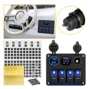 4 Gang Blue LED Waterproof Rocker Switch Breakers Panel Car Marine Boat RV 12V (for: Renault)