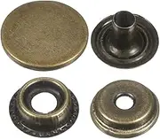 uxcell 60 Sets Press-Stud Cap Buttons 17mm Metal Snap Fastener Alloy Sew-on Snap Buttons for Bag Leather Marine Boat Canvas, Bronze