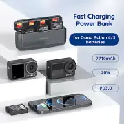 Fast Charging Power Bank for DJI Osmo Action 4/3 Camera Battery Accessories