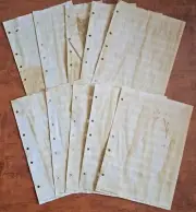 STAIN DYED PAPER X 20 BLANK MANUSCRIPT MUSIC SHEETS JOURNAL GRIMOIRE SPELLBOOK