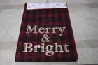 STOREHOUSE "MERRY & BRIGHT" HOLIDAY TARTAN PLAID TABLE RUNNER - RED/BLACK/GOLD