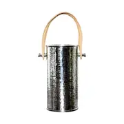 SSH COLLECTION Polo Single Bottle Holder - Hammered Nickel with Brown Leather Handle