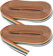 FELTECHELECTR Roll 10 Pin Ribbon Cable 2 Rolls Flexible Flat Cable for Office Home Computer Wiring