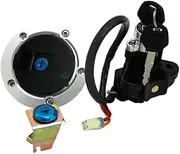 YCBFGAZATK Motorcycle Ignition Key Switch Fuel Gas Cap Seat Lock Kit Fit for Suzuki SV650 SV650A ABS SV650SF SV650S OEM:37000-16891 37000-16890