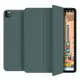 iPad保護殼帶筆槽 iPad Air 4 10.9 10.2 Pro 11 mini5 2020 奶油夜幕綠矽膠皮套-極巧