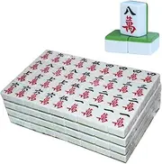 Mah Jong Household Mahjong Cards Large Player Rubbing Green Mahjong Cards Game Cards Dinner Game Cards Simple and Stylish 144 Cards, Cloth Bags (Color : Green, Size : 50#)