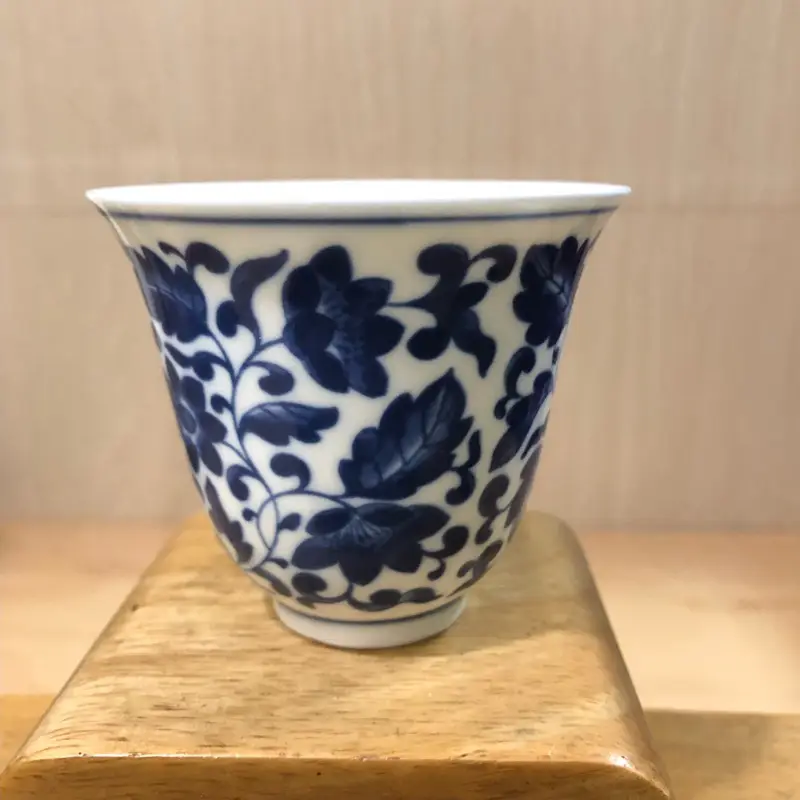 唐物 大清 光緒 青花釉里紅 喜上眉梢 盃 酒器 杯茶器 中国 陶磁器 茶道具