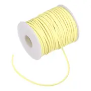 Faux Suede Leather Cord, 50 Yards 2.6mm Flat Suede Leather Lace [Light Yellow]