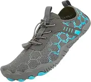 [LinSmart] Hike Shoes Barefoot Shoes Women Men Wide Toe Box Water Shoes Barefoot Trainer Women Men for Hiking Running Gym Beach Surfing Driving, A6 Grey., 43 EU