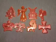 VINTAGE KITCHEN 8 ANGEL CHRISTMAS TREE WINDMILL METAL COOKIE CUTTERS NEW