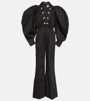 [Elie Saab] Elie Saab Puffed-sleeve jumpsuit AU 8 black