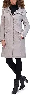 [Kenneth Cole] Women's Midweight Pearlized Water Resistant Rain Anorak Coat