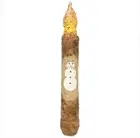 6" Grungy Smiling Snowman Timer Taper Candle