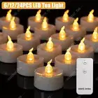 12/24x LED Flameless Flickering Tea Light Candles Tealight with Remote Control