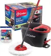Easywring Microfiber Spin Mop & Bucket Floor Cleaning System with 1 Extra Refill