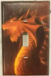 Fiery Dragon - Light Switch Cover/Switchplate - Larger Size - Single Toggle