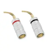 Flex Pin Banana Plugs Gold-Plated Insulated Black Red 2Pcs