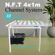 32 Cells Hydroponic 4x1m NFT Channel System Back Yard Vegetable Organic Grow DIY
