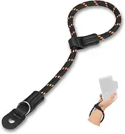 NEEWER Camera Wrist Strap, Adjustable Durable Round Woven Nylon Climbing Rope Strap with Keyring and Protective Flap for DSLR & Mirrorless Camera, Orange, CA090