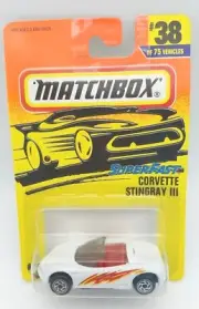 MATCHBOX CORVETTE STINGRAY III CAR SUPERFAST #38 - WHITE - 1995 - NEW Diecast