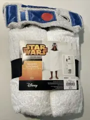 New Star Wars R2D2 Hooded Bath Wrap Beach Towel Cotton 25x50 Kohl’s Exclusive