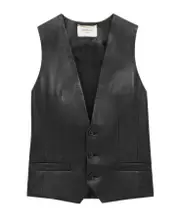 vest in shiny lambskin FR38,FR40 black