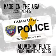 Guam USA Thin Blue Line Law Enforcement Police Dept Aluminum License Plate Signs