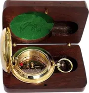 MAH Backpacking Navigation Handmade Brass Personalize Compass for Best Man Get Well Hiking Camping Hunting Trekking Sailing Adventure Travelling Graduation Day Birthday Gifts for Son Back to School