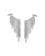 Nadri Starlet Cubic Zirconia Curtain Cuff Earrings