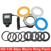 HD-130 48pcs Macro Ring Flash Light Speedlite For Canon Nikon Sony Camera DSLR