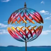 Giant Metallic Colored Jupiter Two-Way Counter Motion Garden Wind Spinner