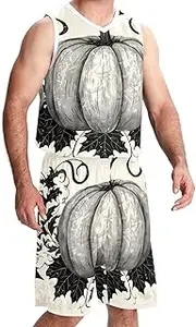 [KQNZT] Basketball Jersey for Men, Outfit Tank Top Track Shorts, Mens Basketball Jerseys, Happy Thanksgiving Autumn Maple Leaf