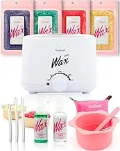 Freshine Pro Wax Pot Non-stick Waxing Kit Heater Warmer 400g Wax Beads Paperless Skin Care Spray Hair Removal Silicone Melting Bowl Square (White Waxing Kit)