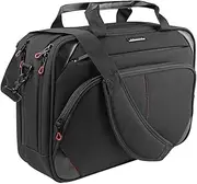 KROSER Laptop Bag 15.6 Inch Laptop Briefcase Laptop Messenger Bag Water Repellent Computer Case Laptop Shoulder Bag Durable Tablet Sleeve With RFID Pockets for Business/College/Women/Men-BlackRed