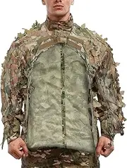 Ghillie Suit, Paintball Gear Hunting Clothes, Portable Miliitary Ghillie Suit With Stretch Rope, Lightweight Ghillie Poncho For Wildlife Photography Men Hunters Snipers Airsoft