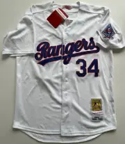 Nolan Ryan Rangers Baseball Jersey Mitchell & Ness Cooperstown Medium New w Tags