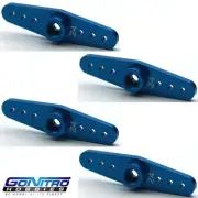 Go Nitro Hobbies 24T Aluminum 2 Way Servo Arm 4 Blue Hitec