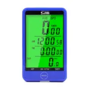 Bicycle LCD Backlight Stopwatch Bike Speedometer Cycling Odometer (Blue)