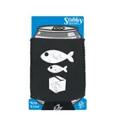 Rave Big Fish Little Fish Cardboard Box - Funny Novelty Stubby Holder With Base