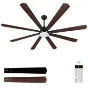 72" Ceiling Fans with Lights and Remote, Reversible Carved Modern Walnut Fan ...