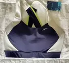 Brooks Uplift Uphold Crossback Sports Bra Sz XS DD/E Green Leaf Navy Running Jog