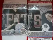 2 SPORTS WALL BORDER 38-02219 10" tall 10 yards ANDOVER WALLPAPER NEW