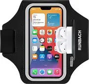 Armband for Samsung Galaxy S25 Ultra/S24 Ultra/S23 Ultra/S22 Ultra/S21 Ultra/S20 Ultra/S25+/S24+/S23+/S22+/S21+/S20+/S10+/S9+/S8+, with Zipper Pocket for for Galaxy Buds (Black)
