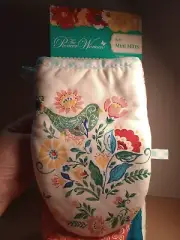 NWT The Pioneer Woman Pair (2) Mini Oven Mitts MAZIE Silicone Hrip Teal Birds