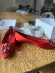 Manolo Blahnik Hangisi Flats BNIB size EU40