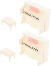 ifundom 1:12 Scale Dollhouse Furniture Miniature Piano Stool Set Realistic Mini House Accessory for Decorative Scenes