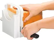 Bread Slicer, Bread Slicer for Homemade Bread Foldable Toast Slicer Adjustable Bread/Roast/Loaf Slicer Cutter (White)