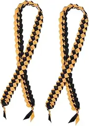 [SAFIGLE] 2pcs Graduation Season Necklace Thick Party Brown Ribbons Fabric Blue Decorations Honors Pink Braided White Ribbon Decorative Cord 2024 Graduation Ribbon Polyester Yellow