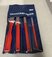 3M Flexible Diamond Hand File Red Set, 74 Micron, Medium, New, 6"
