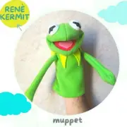 KERMIT frog MUPPET HAND GLOVE PUPPET SESAME STREET Rana Rene titere MARIONETE